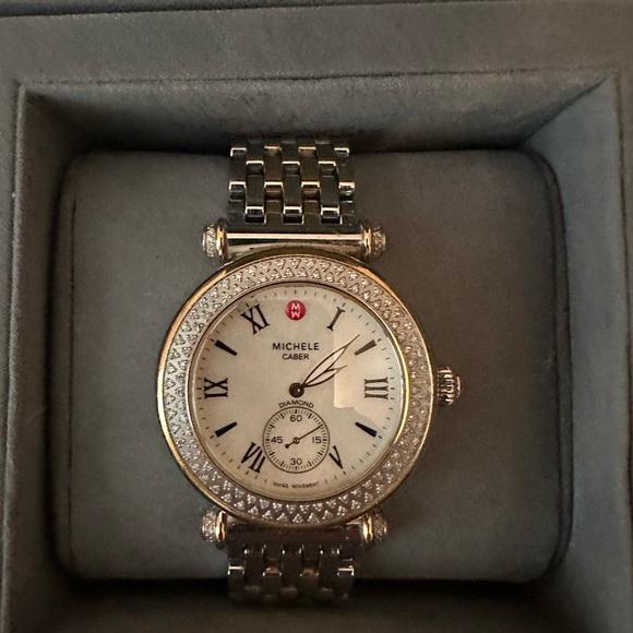 Michele Accessories - Michele Caber Two Tone diamond with pearl face women’s watch